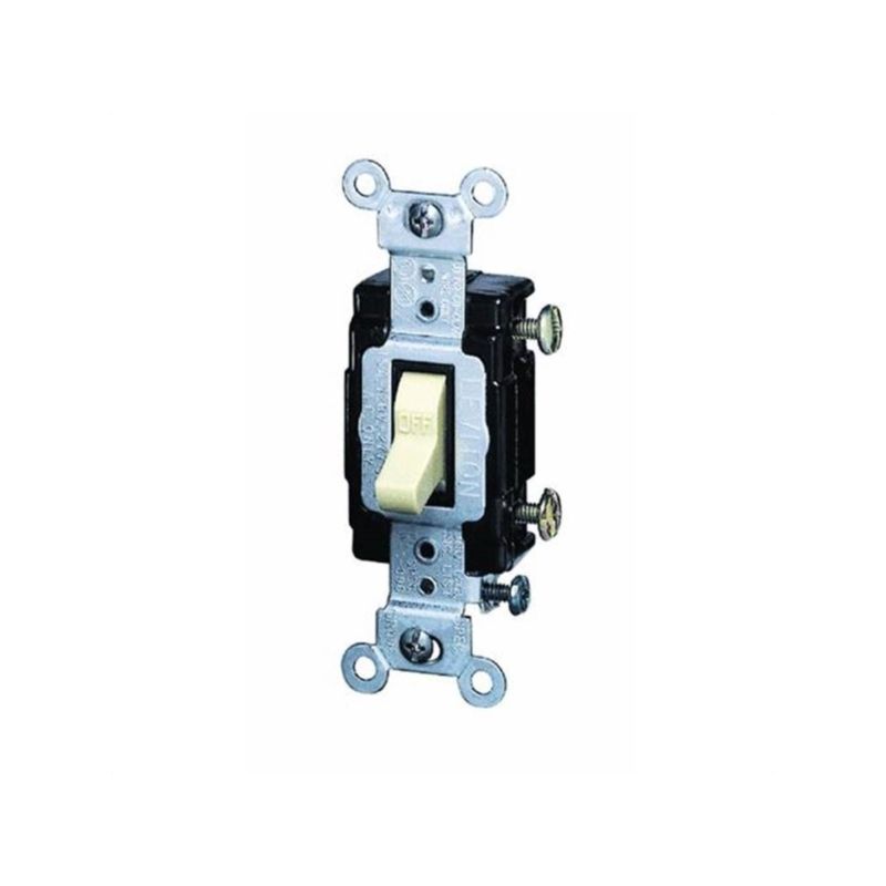 Leviton S01-CS115-2IS Switch, 15 A, 120/277 V, Push-In Terminal, NEMA WD-1, WD-6, Thermoplastic Housing Material Ivory
