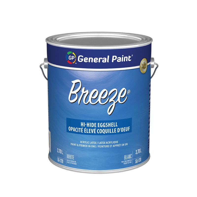 General Paint GE0055120-16 Interior Paint, Eggshell Sheen, White, 1 gal, Pail, 320 to 430 sq-ft Coverage Area White