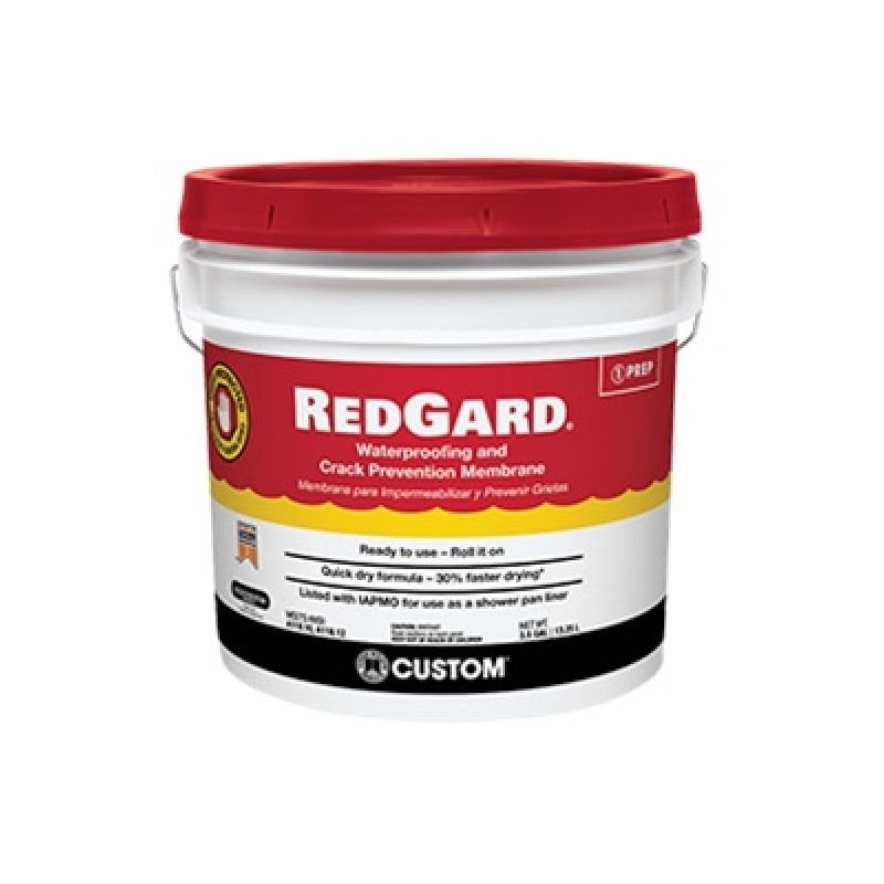 CUSTOM REDGARD LQWAF3 Waterproofing and Crack Prevention, Liquid, Red, 3.5 gal, Pail Red