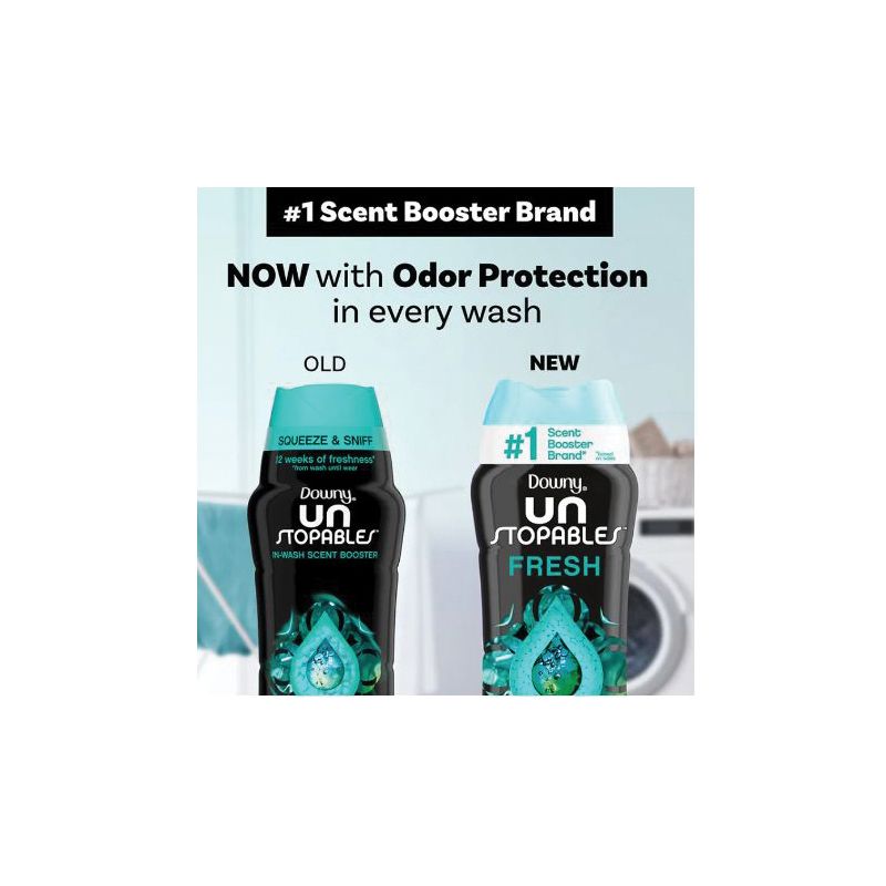 Downy Unstopables 80730051 In-Wash Scent Booster Beads, 9.1 oz Bottle, Solid, Fresh, Blue/Green Blue/Green