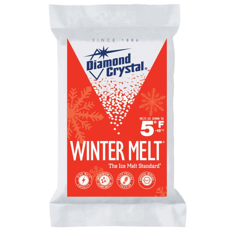 Cargill Diamond Crystal Winter Melt 100012605 Ice Melter Salt, Crystalline Solid, White, 50 lb Bag White