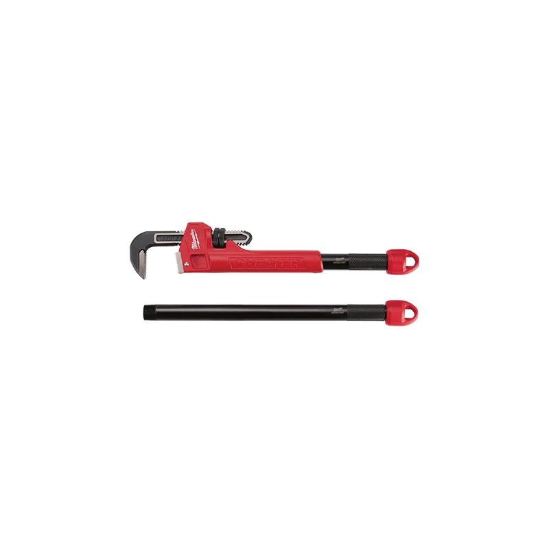 Milwaukee 48-22-7314 Adaptable Pipe Wrench, 2-1/2 in Jaw, 21.8 in L, Serrated Jaw, Steel, Ergonomic Handle Red