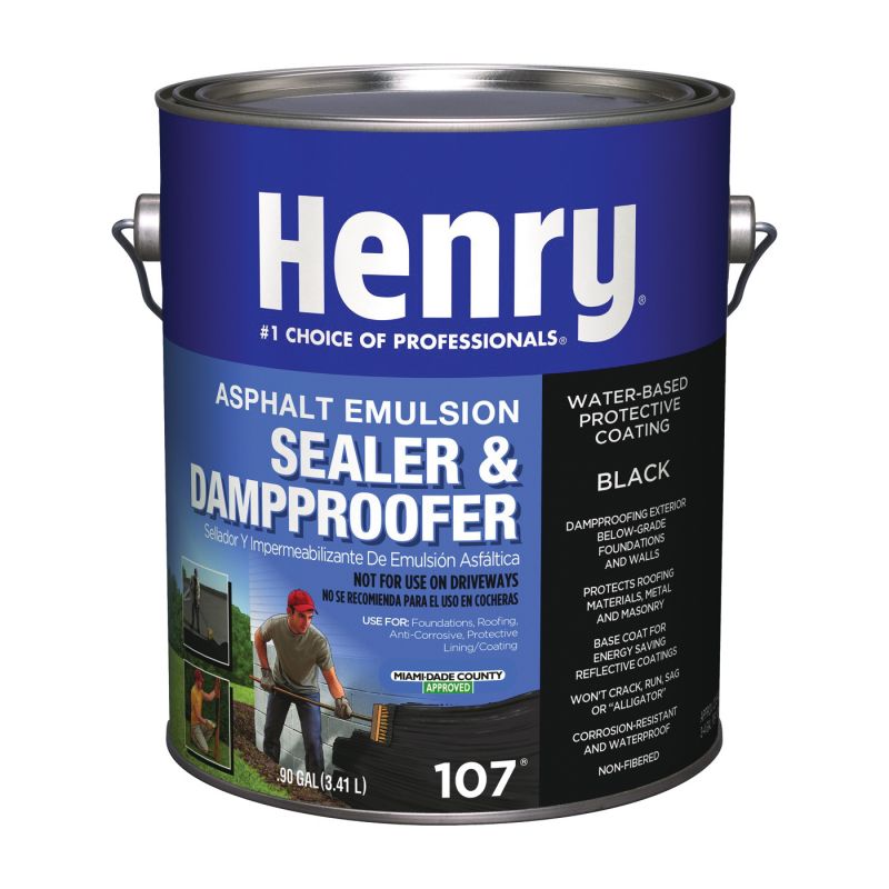 Henry HE107046 Emulsion Sealer, Black, 3.41 L Can, Liquid Black