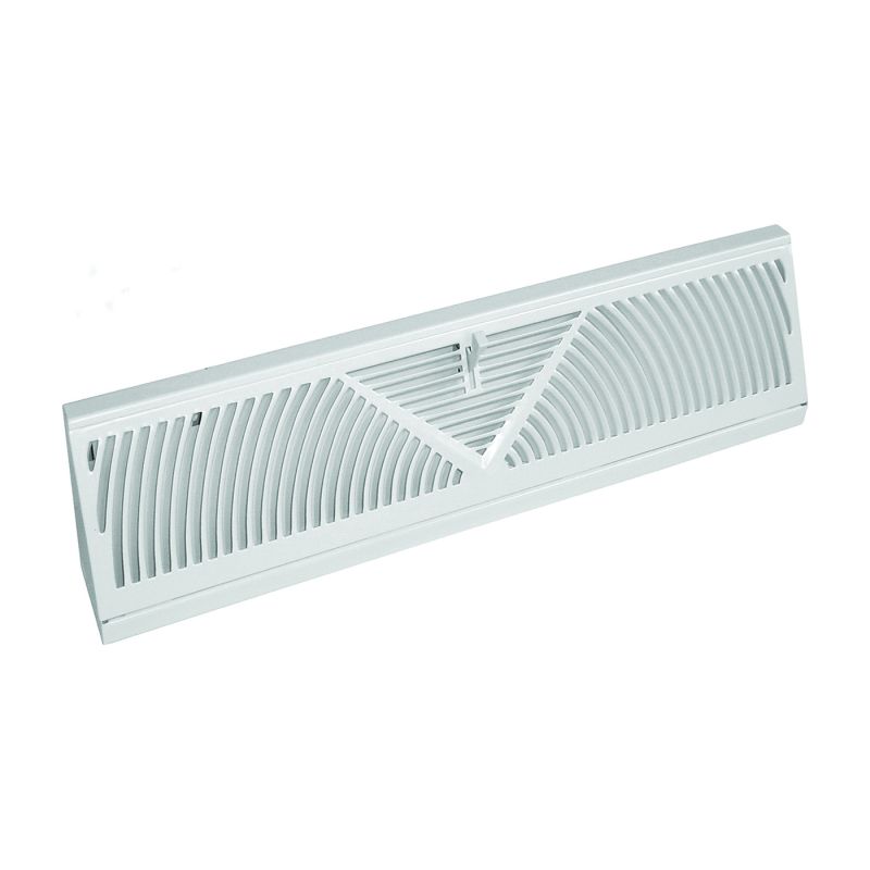 Imperial RG1627-A Baseboard Diffuser, 18 in L, 2-3/4 in W, Steel, White, Powder-Coated White