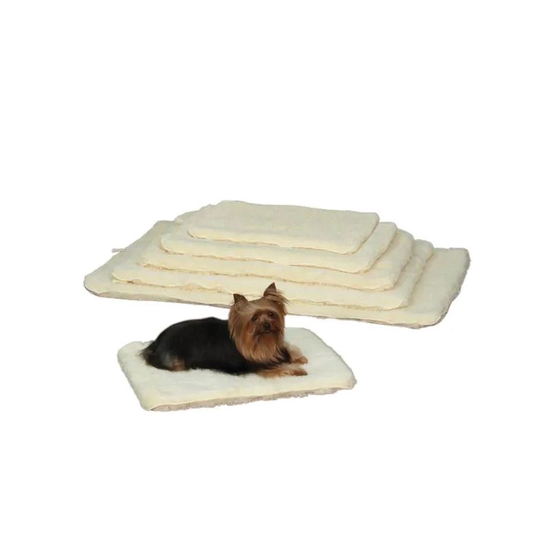 Slumber Pet ZA427 23 55 Dog Mat, 23-3/4 in L, 16-3/4 in W, Acrylic/Polyester Sherpa Cover, Natural Natural