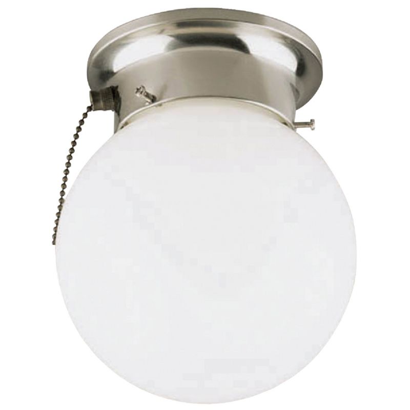 Home Impressions 6 In. Flush Mount Ceiling Light Fixture With Pull Chain 6 In. W. X 7-1/4 In. H.