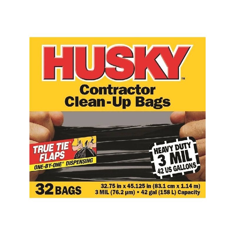 Husky HK18XDS050W Trash Compactor Bag with Drawstring, 18