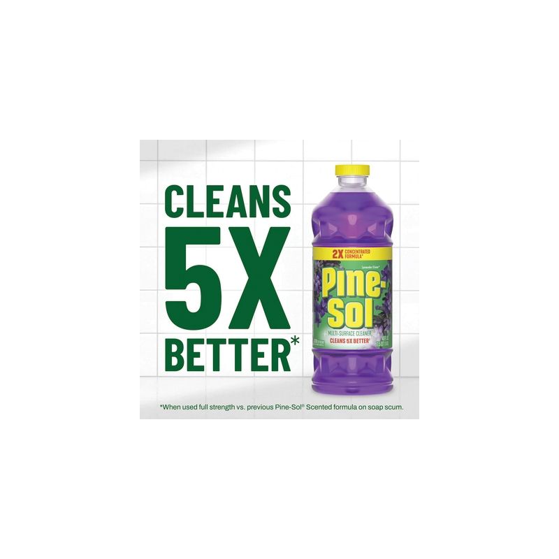 Pine-Sol 10041294601662 Multi-Surface Cleaner and Disinfectant, 40 oz, Bottle, Liquid, Lavender Clean