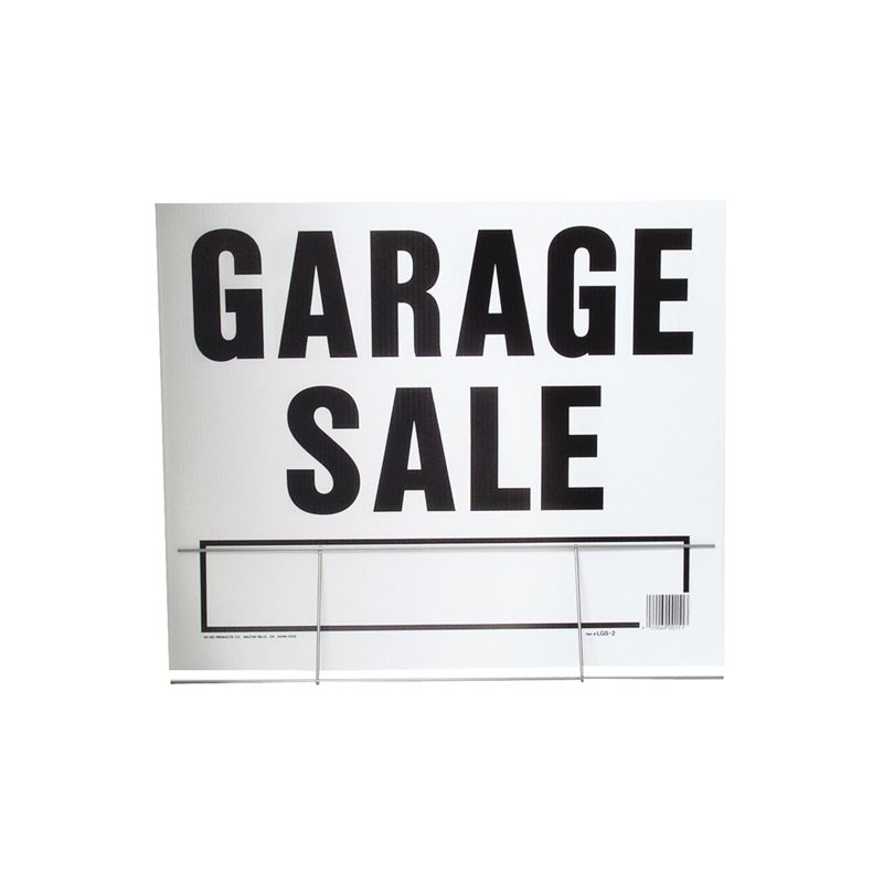 Hy-Ko LGS-2 Lawn Sign, Garage Sale, Black Legend, Plastic, 24 in W x 19 in H Dimensions