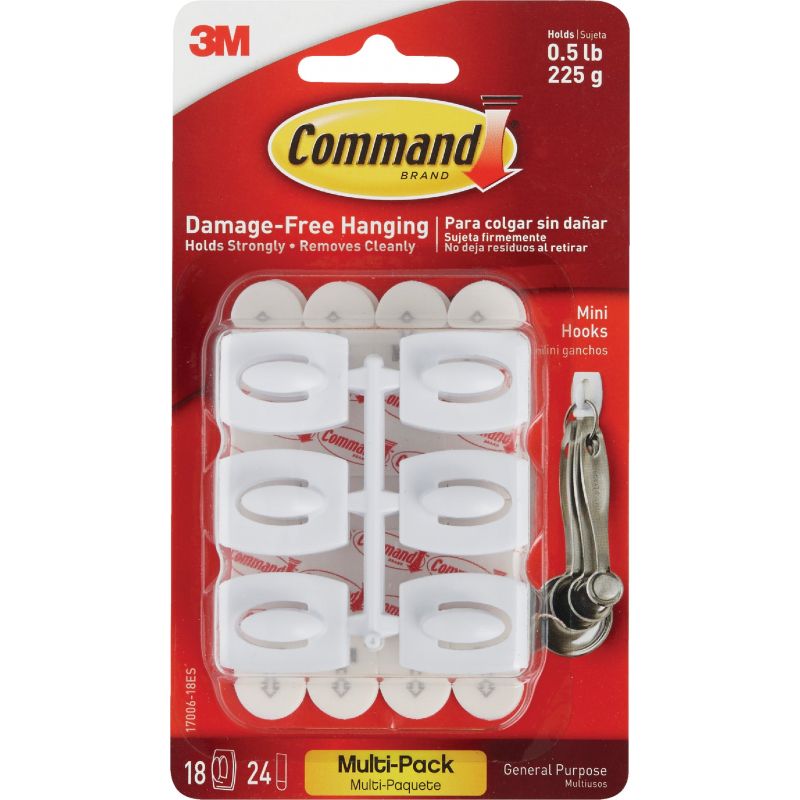 Command Mini Adhesive Hook White