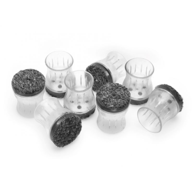 Set of 8, 15/16&quot; to 1-1/8&quot; (23-29mm) Round Clear Sleeve Glides with Marine Grade Berber – CB5004