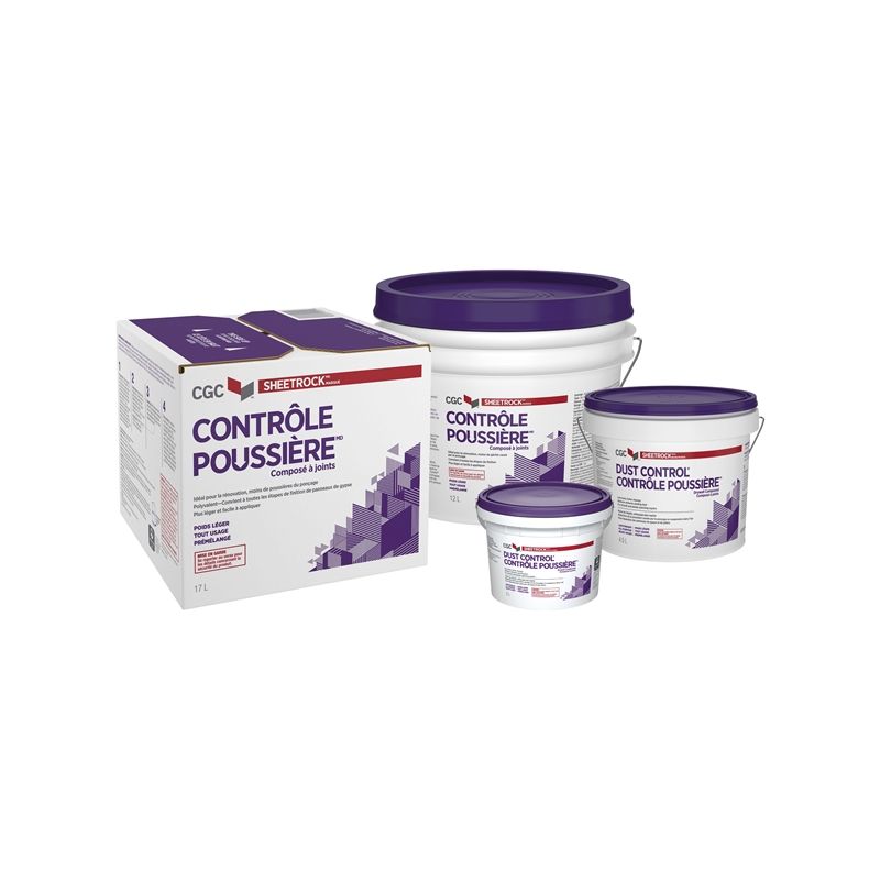 Sheetrock Dust Control 330361 Drywall Compound, Paste, Off White, 3.6 L Off White
