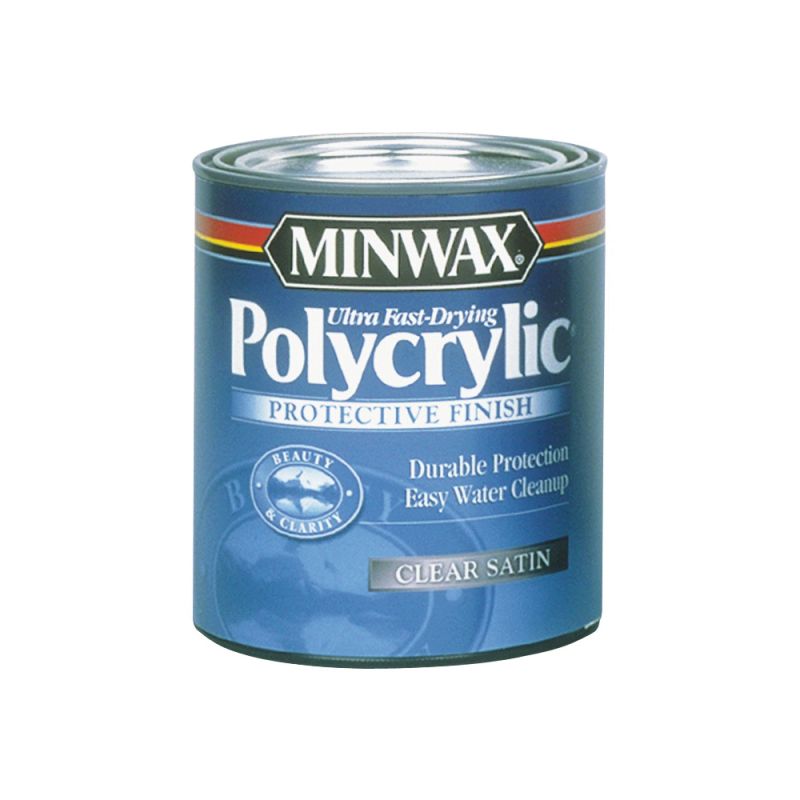 Minwax Polycrylic 13333000 Waterbased Polyurethane, Liquid, Crystal Clear, 1 gal, Can Crystal Clear (Pack of 2)