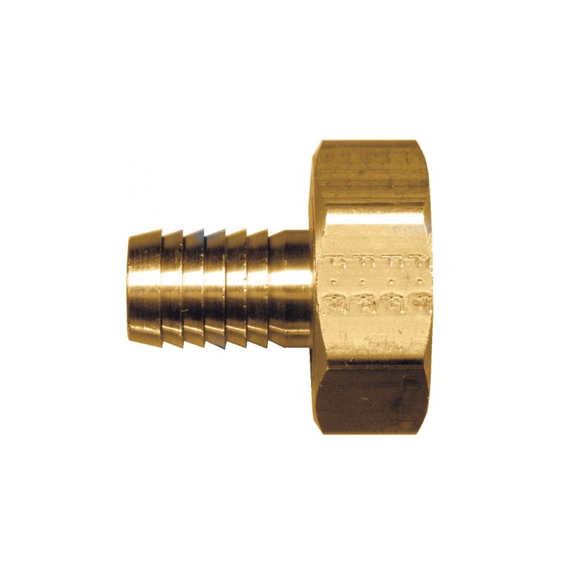 Fairview 195-8P Water Hose Connector, 1/2 in, Hose Barb x Female, Brass