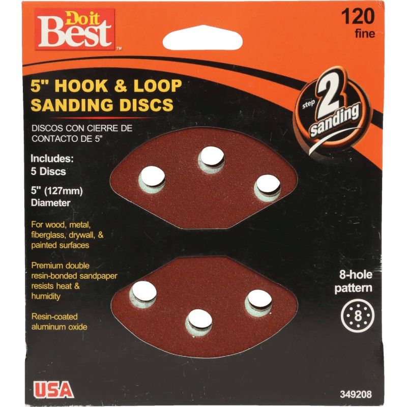 Do it Best 5 In. 8-Hole Hook &amp; Loop Vented Sanding Disc