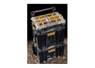 DeWALT ToughSystem 2.0 DWST08040 Full-Size Organizer, 44 lb Capacity, 21 in L, 14-5/8 in W, 5-1/8 in H, 10-Compartment 44 Lb, Black/Transparent/Yellow