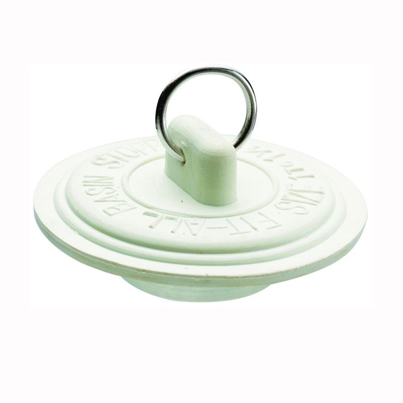 Plumb Pak Duo Fit Series PP22006 Drain Stopper, Rubber, White, For: 1-5/8 to 1-3/4 in Sink White