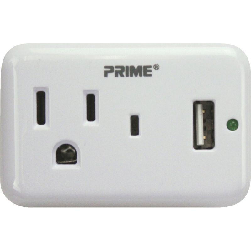 Prime Wire &amp; Cable 1-Outlet USB Charger White, 2.4A