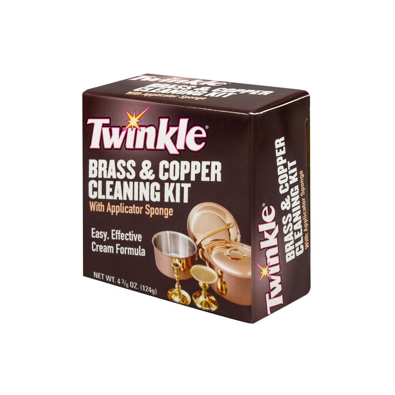 Twinkle 525105 Brass and Copper Cleaning Kit, 4.4 oz, Paste, Lemon, Greenish Yellow Greenish Yellow