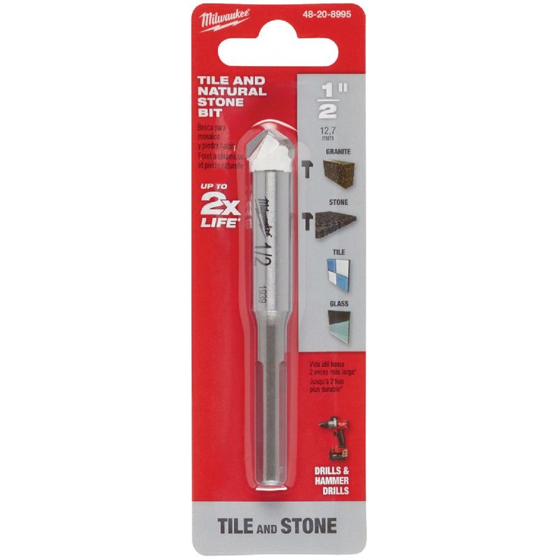 Milwaukee Natural Stone, Glass &amp; Tile Drill Bit 1/2 In.