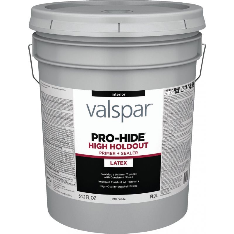 Valspar Pro-Hide High Hold-Out Latex Interior Primer And Sealer White, 5 Gal.