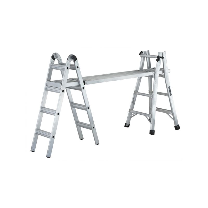 Louisville L-2098-17 Multi-Purpose Ladder, 9 to 15 ft Max Reach H, 16-Step, Type IA Duty Rating, Aluminum