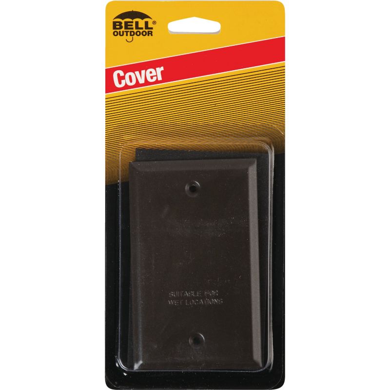 Bell Blank Outdoor Box Cover Single Gang, Bronze