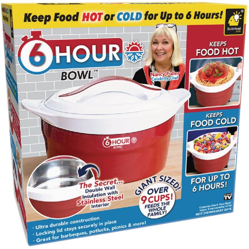 6 Hour Bowl 10.63 In. Dia. X 6.5 In. H., 9 Cup, Red