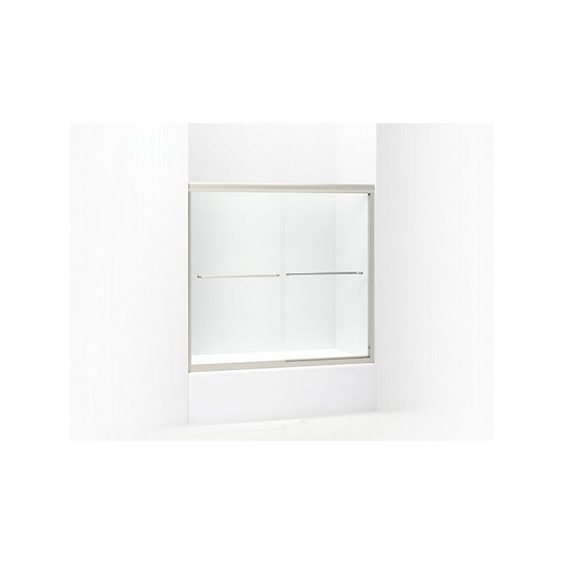Sterling Finesse Series 5425-59N-G05 Bath Door, Frameless Frame, Aluminum Frame, Clear Glass, Tempered Glass