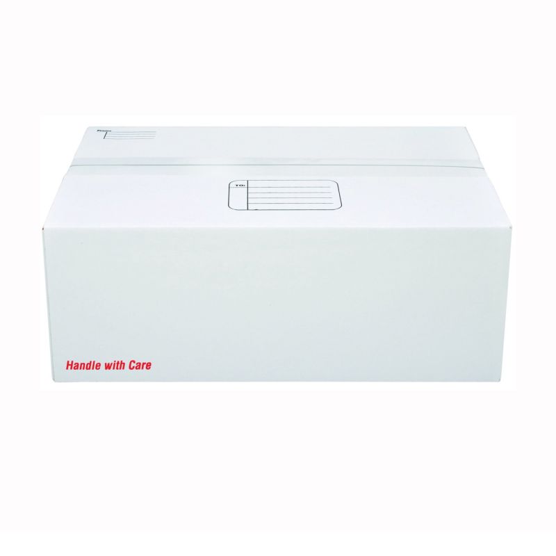 Scotch 8007 Mailing Box, 17-1/4 x 11-1/4 x 6 in, Cardboard, White 17-1/4 X 11-1/4 X 6 In, White