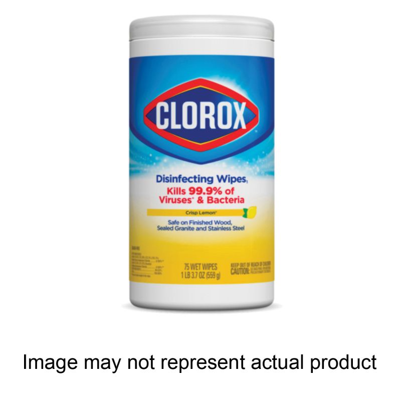 Clorox 01608PAK2 Disinfecting Wipes, Crisp Lemon White