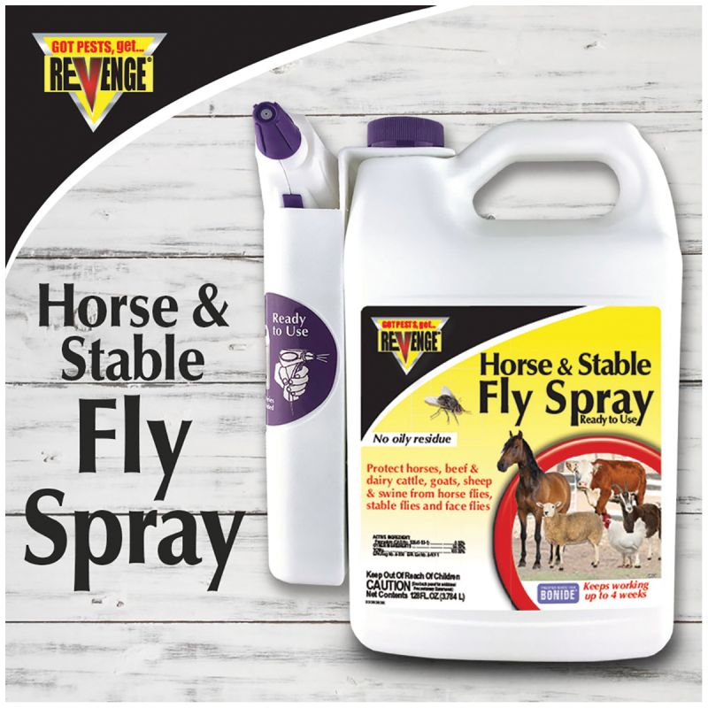 Bonide REVENGE 46173 Horse and Stable Fly Sprayer, Liquid, White, 1 gal White