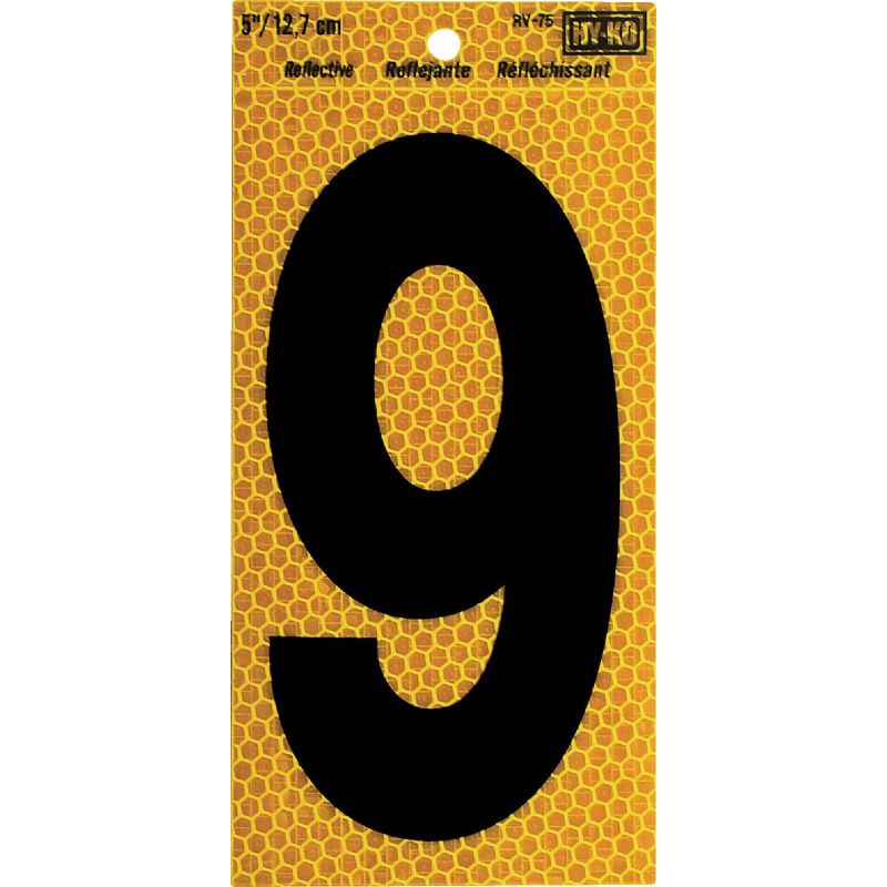 Midwest Fastener Hy-Ko Reflective Number Black, Reflective