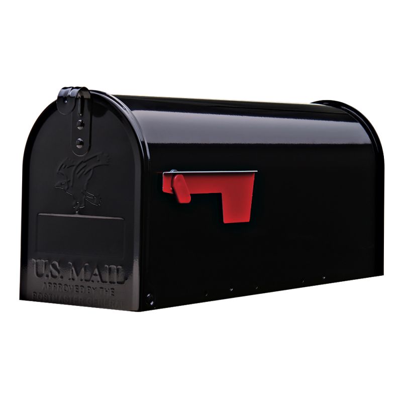 Gibraltar Mailboxes Elite Series E1100B00 Mailbox, 800 cu-in Capacity, Galvanized Steel, Powder-Coated, 6.9 in W, Black 800 Cu-in, Black