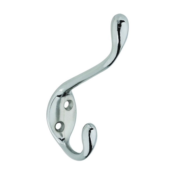 National Hardware N274-209 Double Prong Robe Hooks Chrome 2 Pack