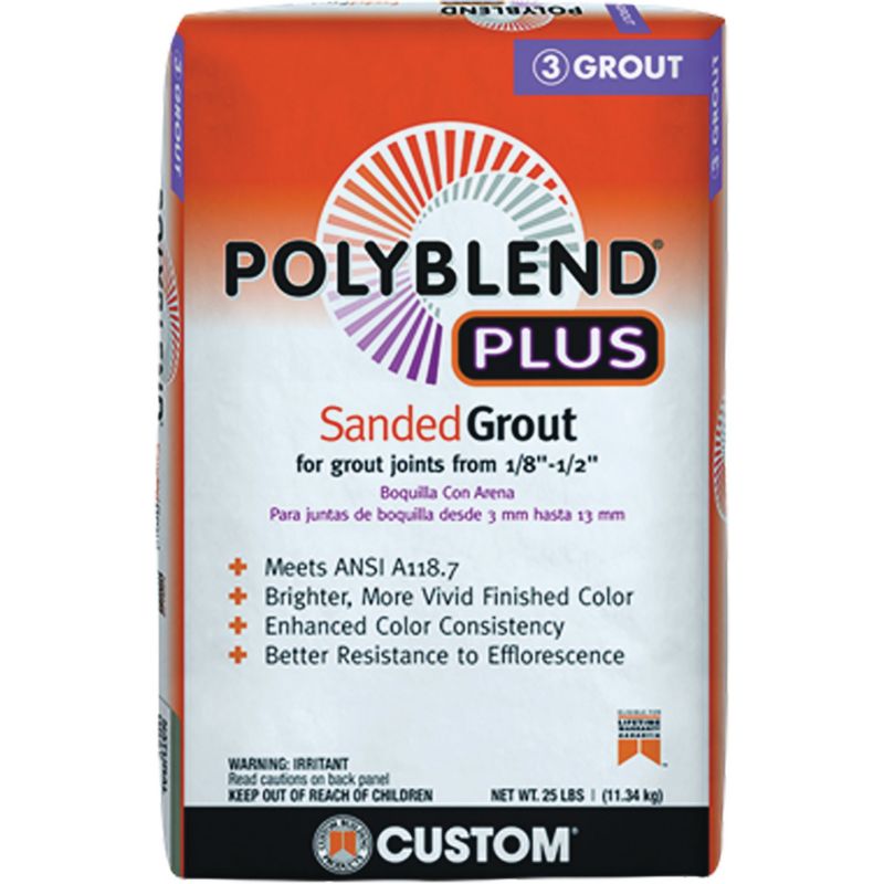 Custom Building Products PolyBlend PLUS Sanded Tile Grout 25 Lb., Charcoal