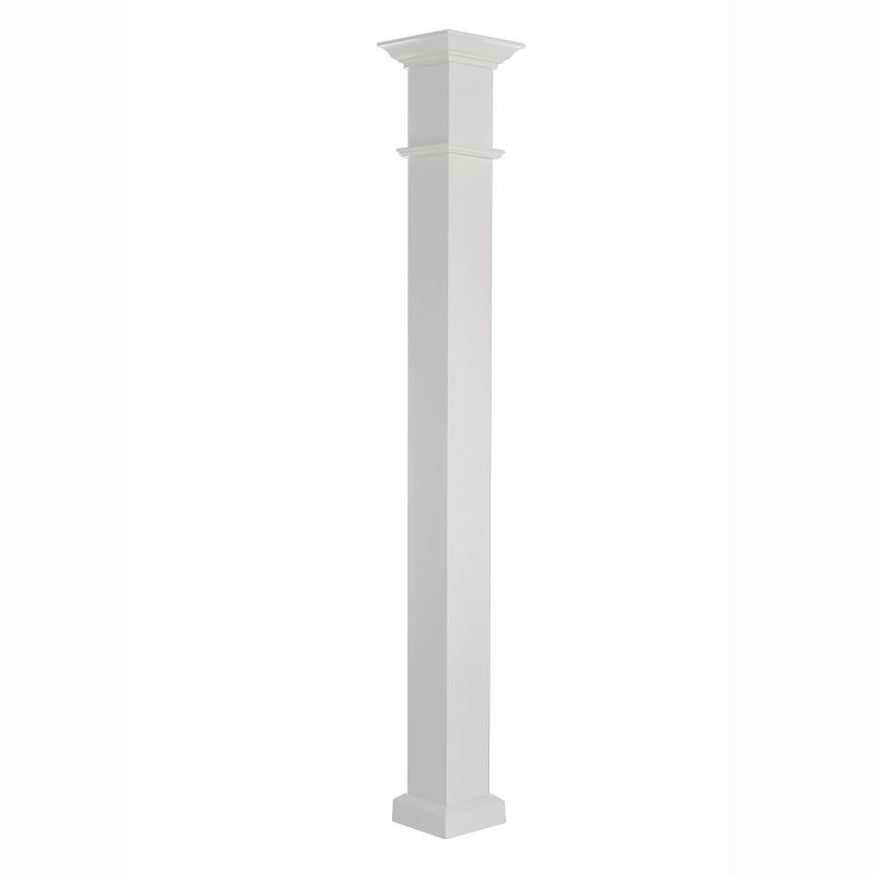 AFCO 800EW610 Column Post Set, 10 ft H, Square, Wood, White White
