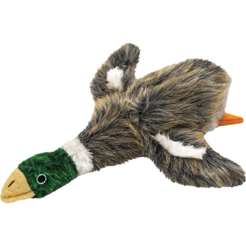 Westminster Pet Ruffin&#039; it Woodlands Plush Mallard Dog Toy 8-1/2 In. W. X 9 In. L. X 2 In. D., Brown &amp; Green