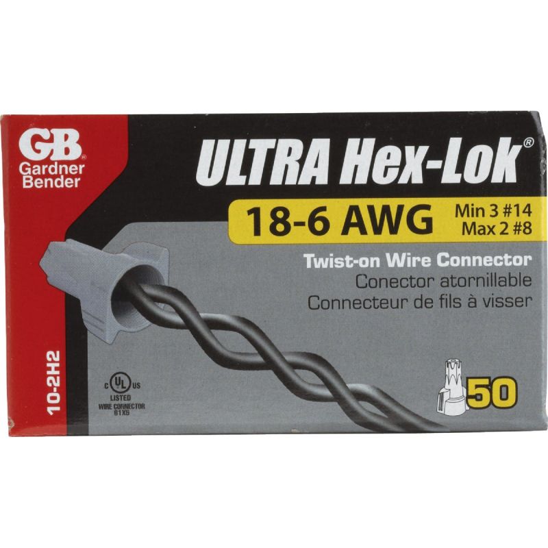 Gardner Bender Hex-Lok Wire Connector 1 In. W. X 1-21/64 In. H., Gray