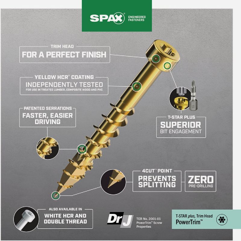 Spax PowerTrim T-Star Cylindric HCR Trim Screws T-10+