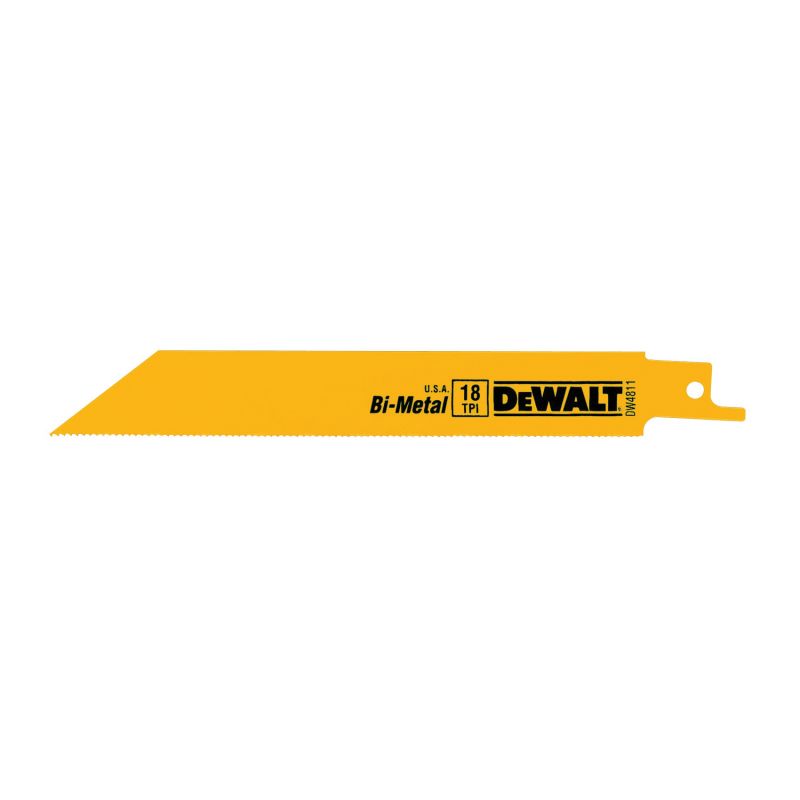 DeWALT DW4811B25 Reciprocating Saw Blade, 3/4 in W, 6 in L, 18 TPI Yellow