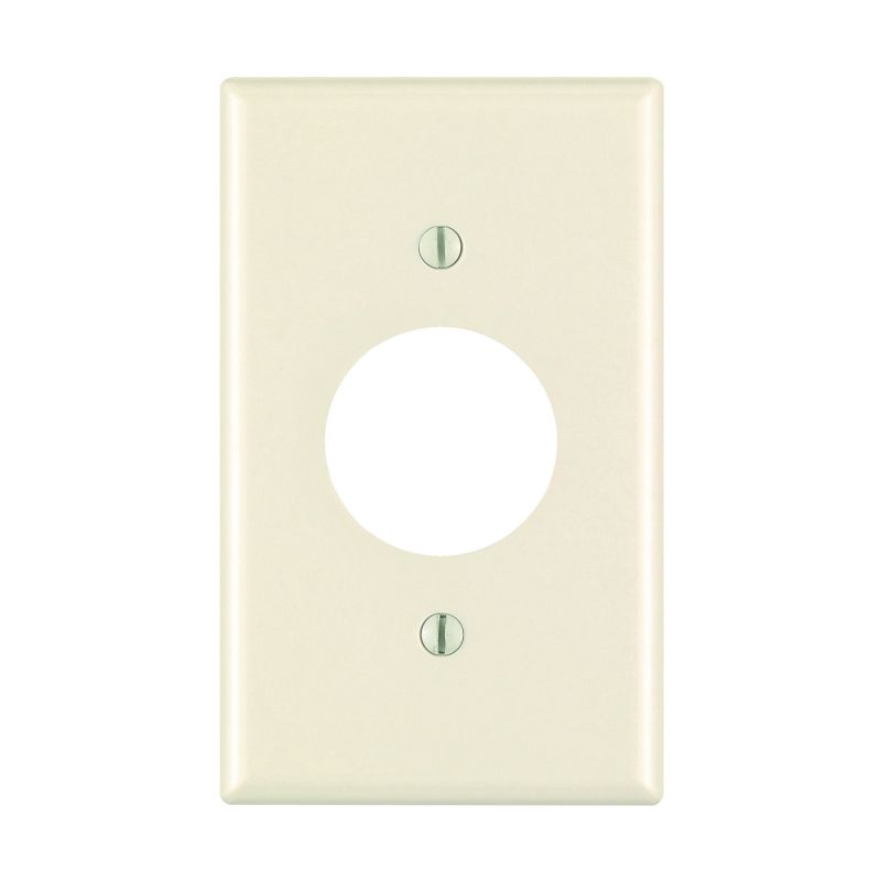 Leviton 78004 Single Receptacle Wallplate, 4-1/2 in L, 2-3/4 in W, 1 -Gang, Thermoset, Light Almond, Smooth Light Almond