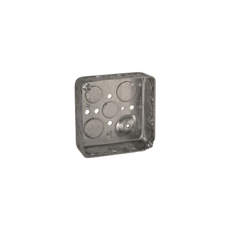 Raco D4SB-50/75 Switch Box, 2-Gang, 16-Knockout, 1/2, 3/4 in Knockout, Steel, Gray, Galvanized Gray