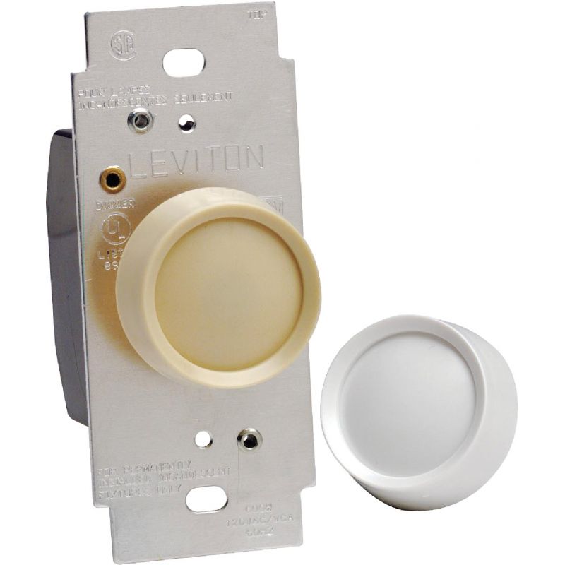 Leviton Universal Turn On-Off Rotary Dimmer Switch White/Light Almond
