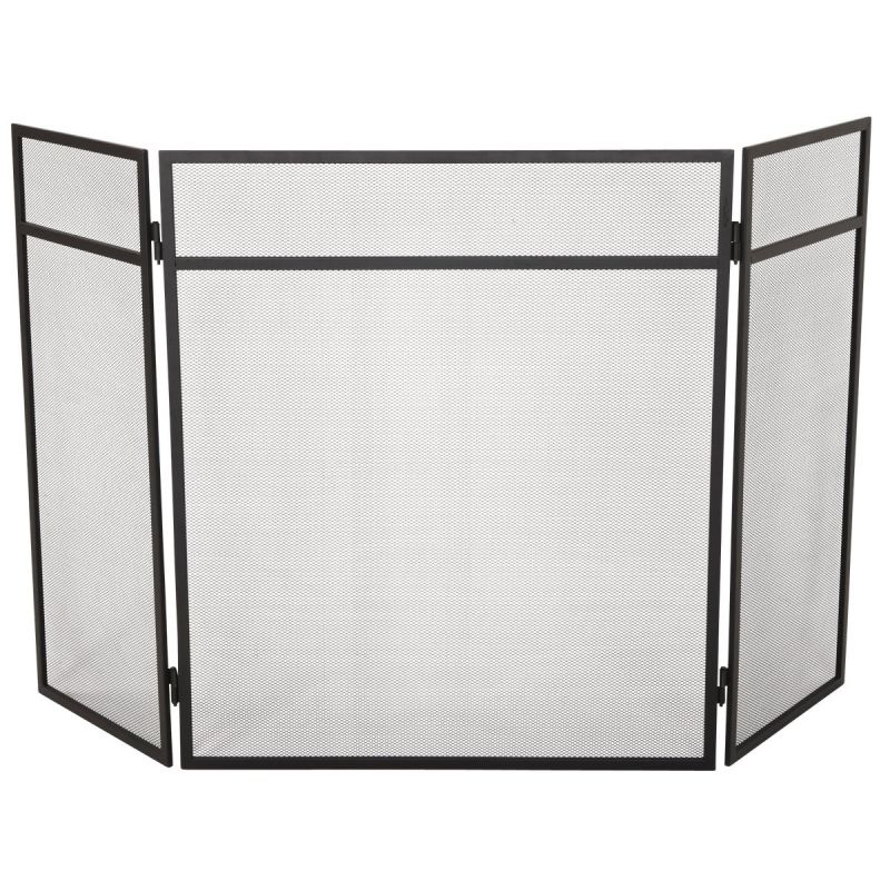Home Impressions 3-Panel Fireplace Screen Black