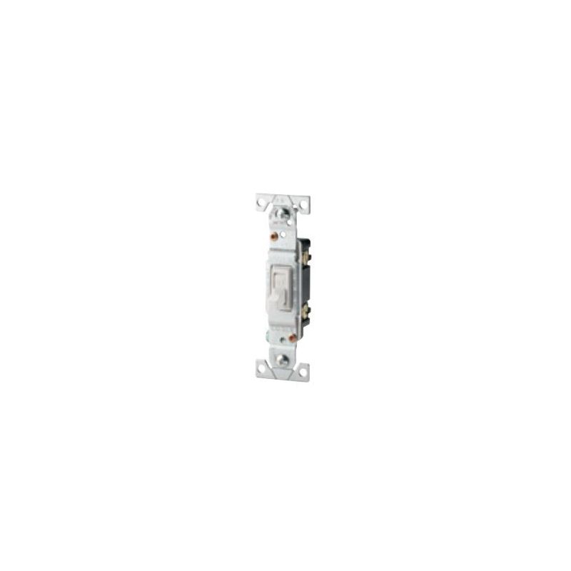 Eaton 5221-7V-BU Toggle Switch, 15 A, 120 VAC, Side Wire Terminal, Polycarbonate Housing Material, Ivory Ivory