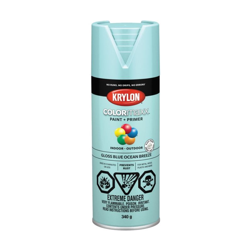 Krylon 455060007 Enamel Spray Paint, Gloss, Ocean Blue, 12 oz, Can Ocean Blue