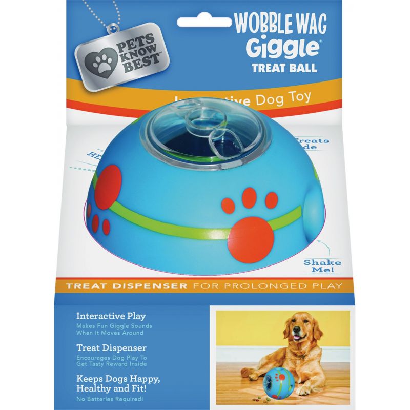 Pets Know Best Wobble Wag Giggle Treat Ball Teal