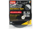 Do it Best Rubber Foam Weatherstrip Tape 3/8 In. W X 5/16 In. T X 10 Ft. L, Black