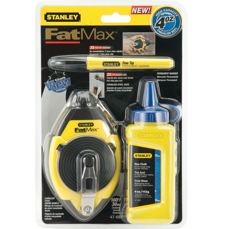 Stanley FatMax Chalk Line Reel and Chalk with Marker Blue